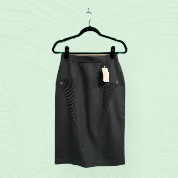 Vintage Pandolfi Green Wool Skirt, EU Size 42 - Picture 1 of 16